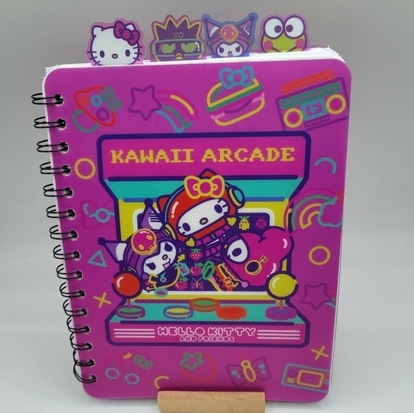 Sanrio Hello Kitty kawaii arcade Tabbed journal Notebook - Picture 9 of 9